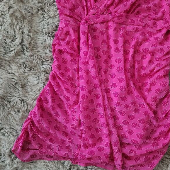 Free People Silver Honey Mini Wrap Dress Shell Print Berry Combo Pink Size Large - Picture 6 of 14